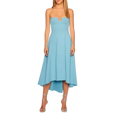 Strapless High-Low Fit-&-Flare Dress