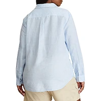 Plus Arie Utility-Pocket Linen Shirt