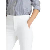 High-Rise Cotton-Blend Cropped Pants