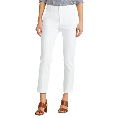 High-Rise Cotton-Blend Cropped Pants