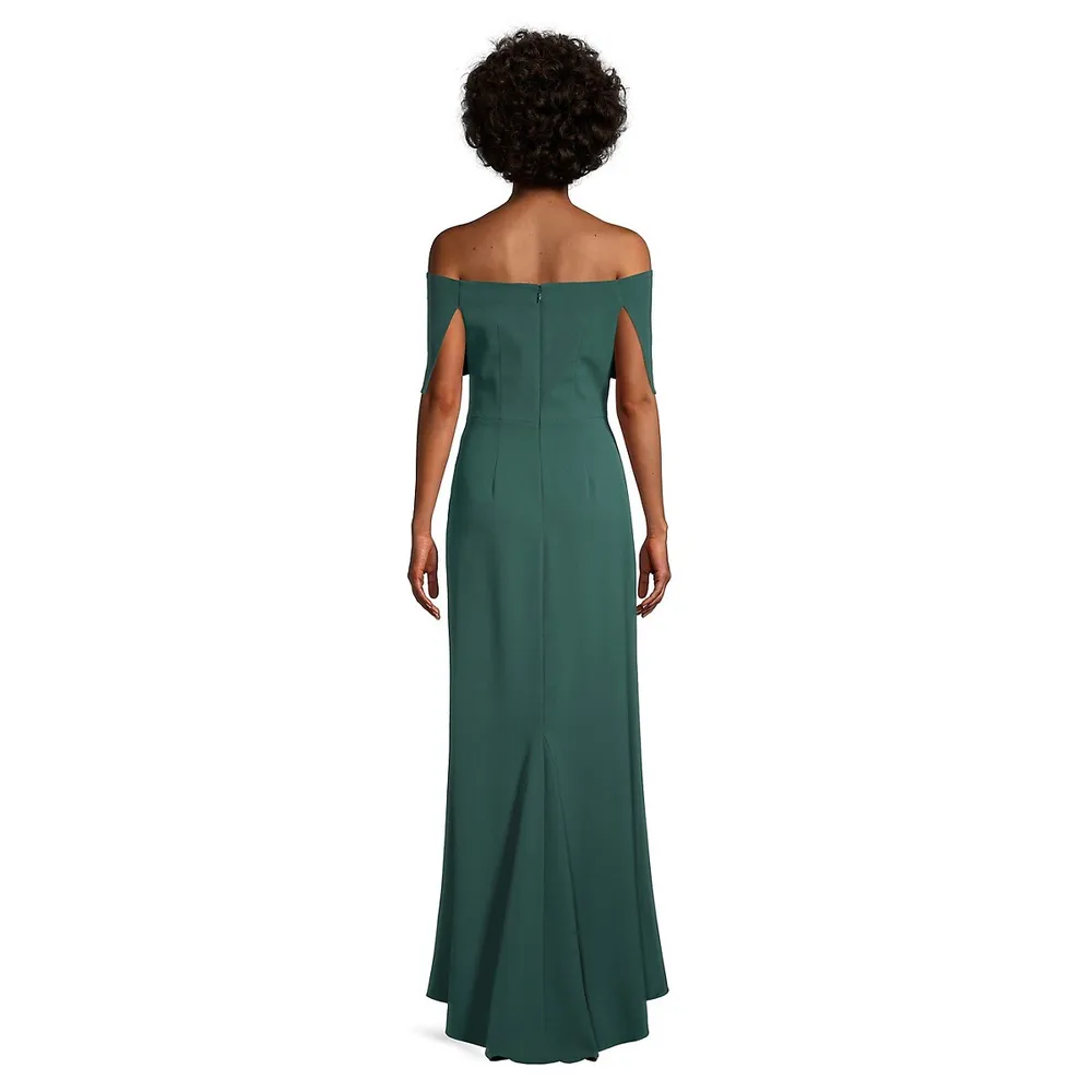 Off-The-Shoulder Foldover Gown