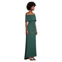 Off-The-Shoulder Foldover Gown