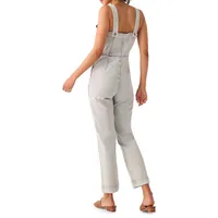 Button-Front Organic Cotton Denim Jumpsuit