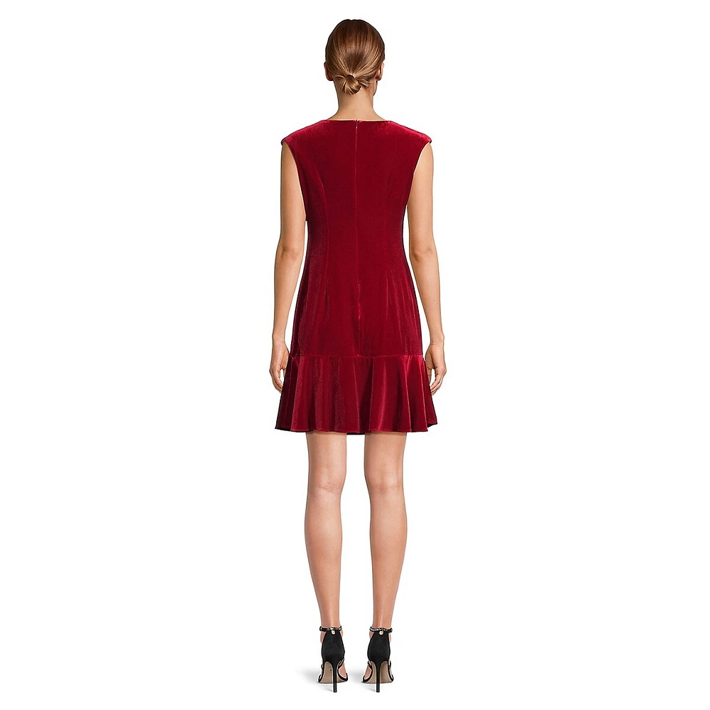 Ruffled Velvet Dress