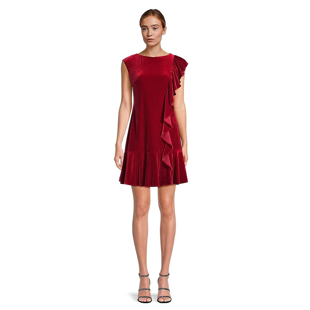 Ruffled Velvet Dress