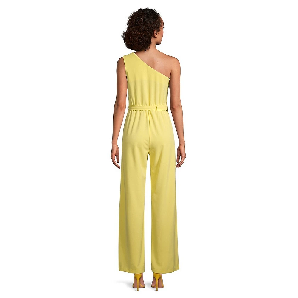 One-Shoulder Rosette Jumpsuit