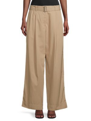 Wide-Leg Pleat Front Chinos
