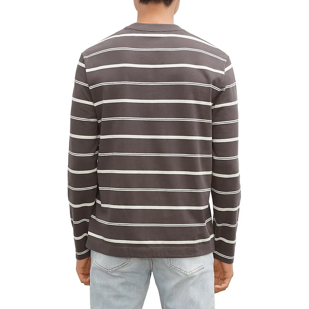 Thin-Stripe Long-Sleeve Top