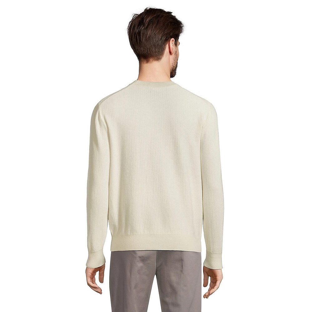 Textured Cotton-Wool Crewneck Sweater