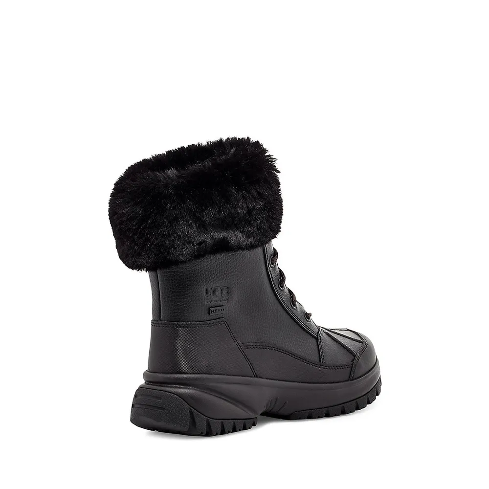 Women's Yose Fluff Waterproof Leather & Faux Fur-Trim Boots