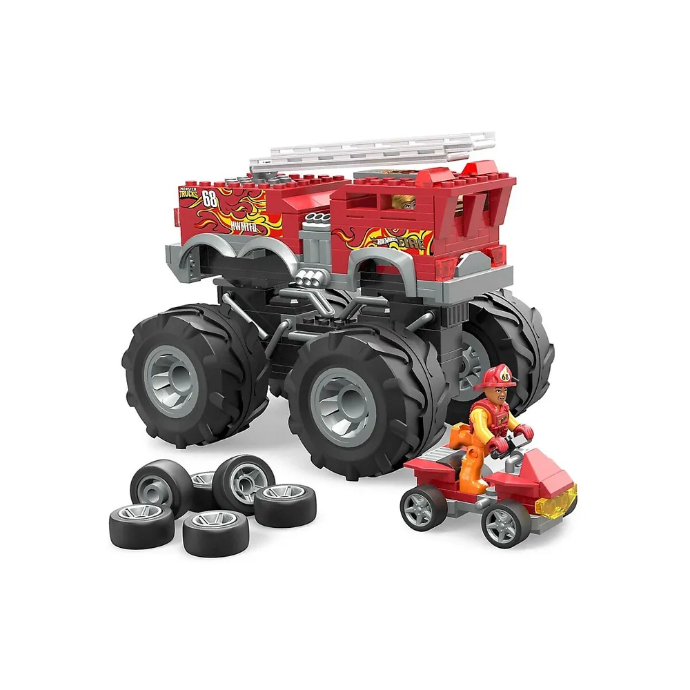 Camion de pompiers jouet à 5 alarmes Mega Hot Wheels
