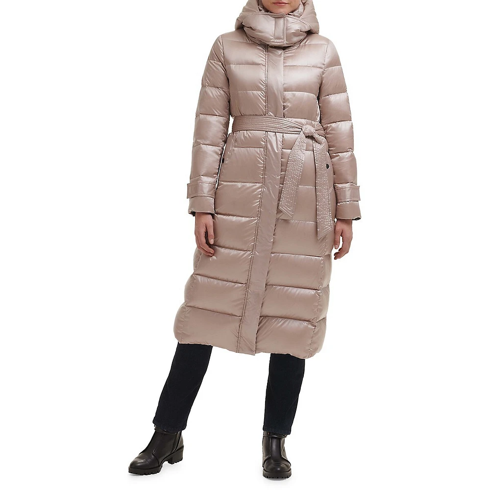 Longline Belted Puffer Jacket