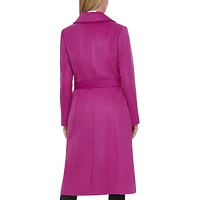 Belted Wool-Blend Wrap Coat