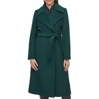 Wool-Blend Belted Wrap Maxi Coat