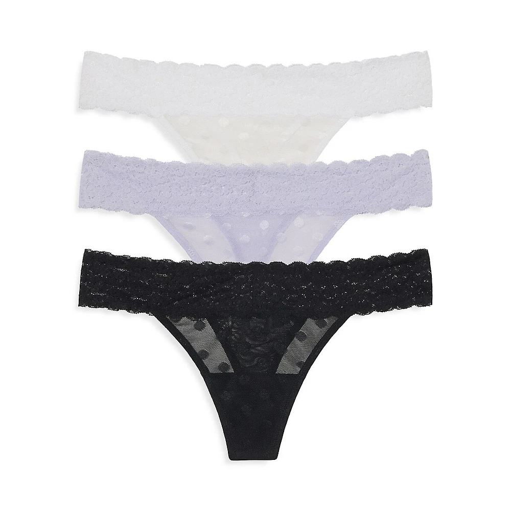 3-Pack Lace Thongs