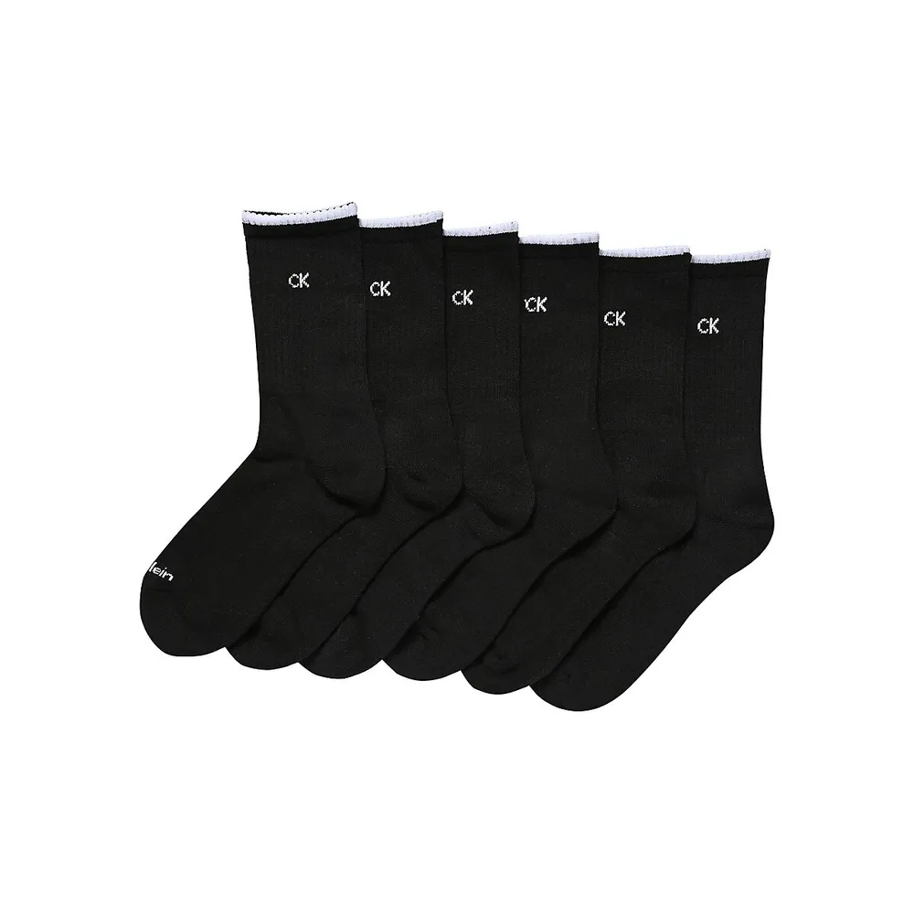 Calvin Klein Women's 6-Pack Cushion Crew Socks