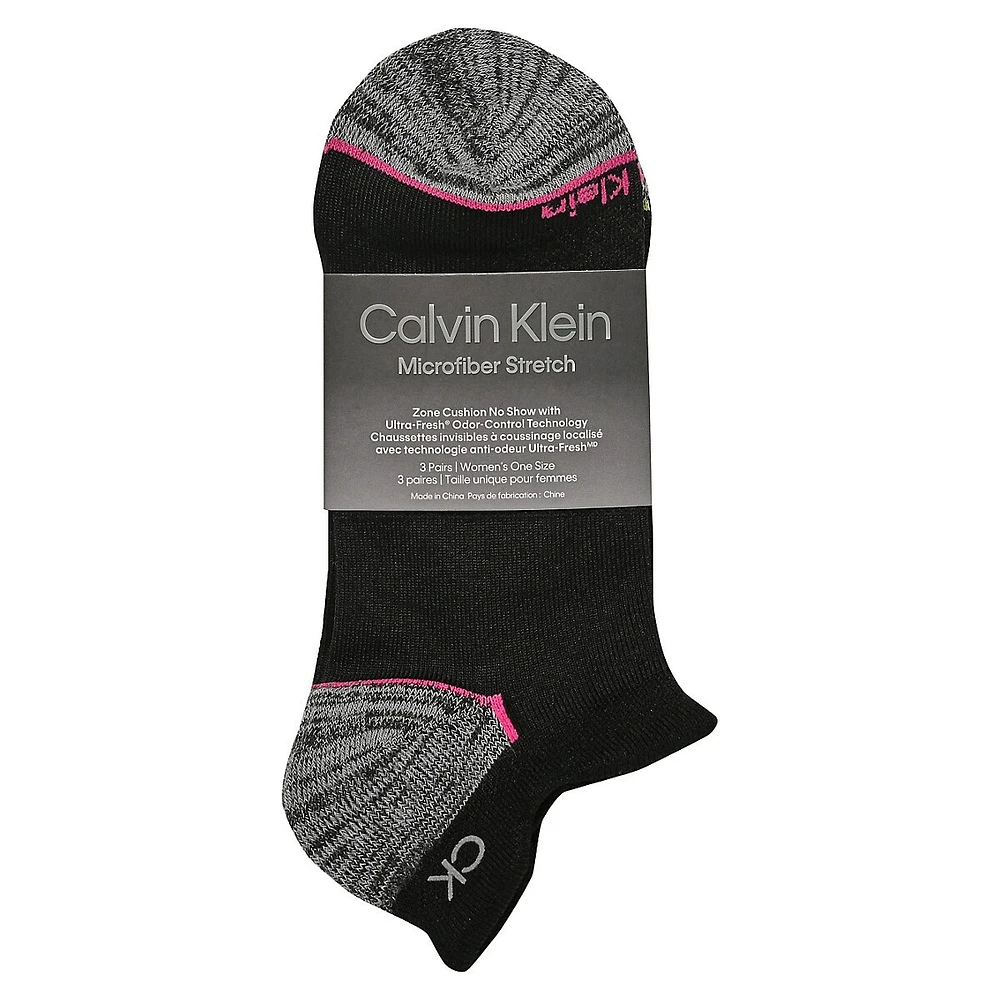 Women's 3-Pair Zoned-Cushion No-Show Socks