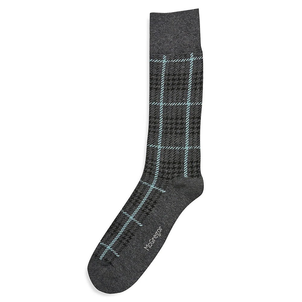 Men's Plaid Dress Crew Socks