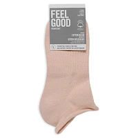 Women's 2-Pair Organic Cotton-Blend Low-Cut Cushion Socks Pack