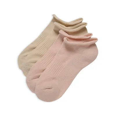 Women's 2-Pair Organic Cotton-Blend Low-Cut Cushion Socks Pack