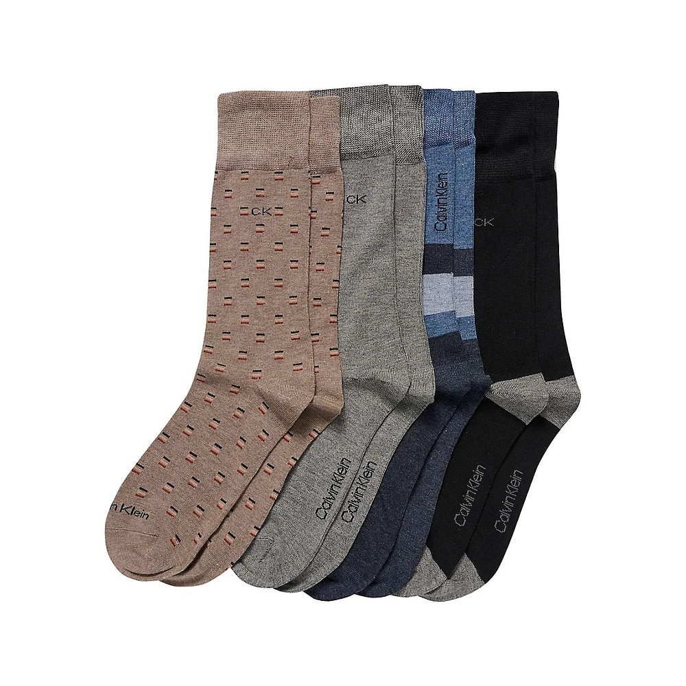 Men's 4-Pair Dress Crew Socks