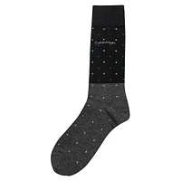 Men's Colourblock Dot Dress Crew Socks