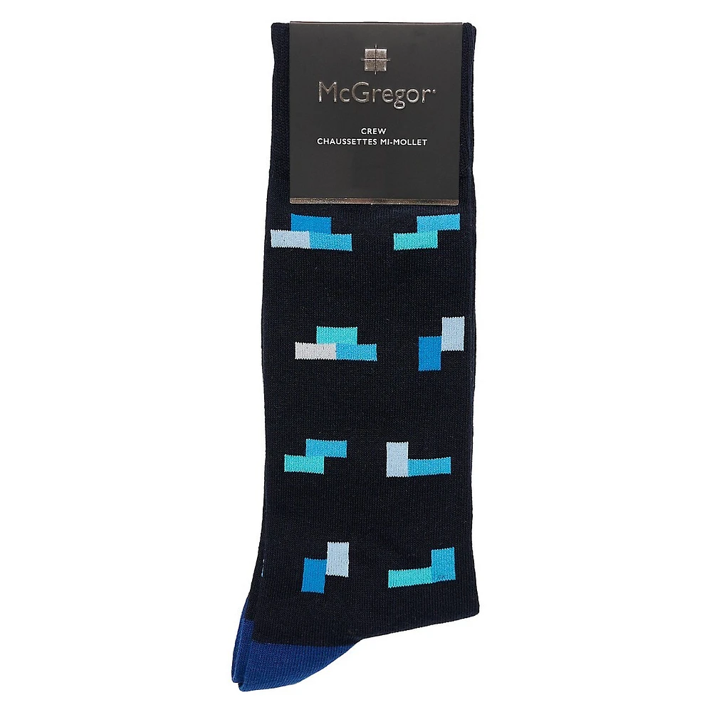 Men's Colourblock Novelty Crew Socks