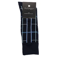 Men's Linear-Plaid Crew Dress Socks