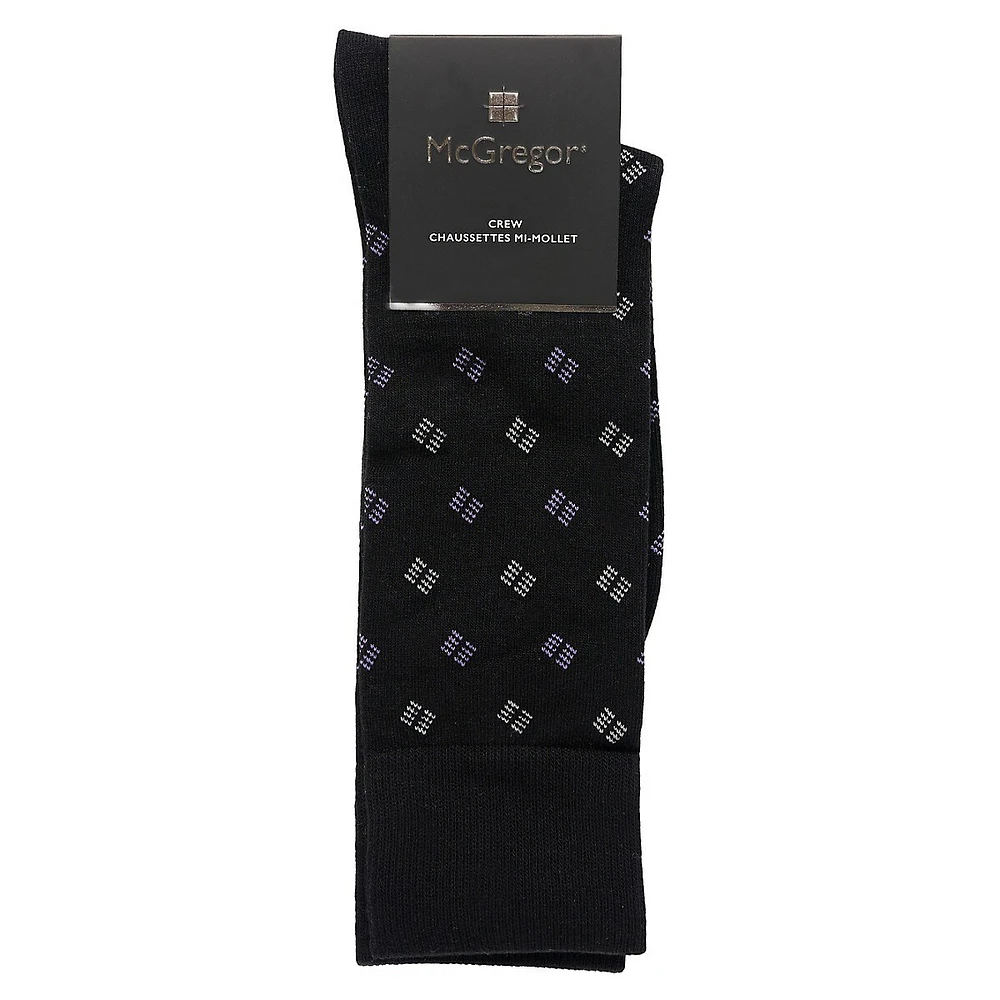 Chaussettes mi-mollet habillées avec motifs géométriques pour homme