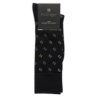 Men's Neat Geo-Print Crew Dress Socks