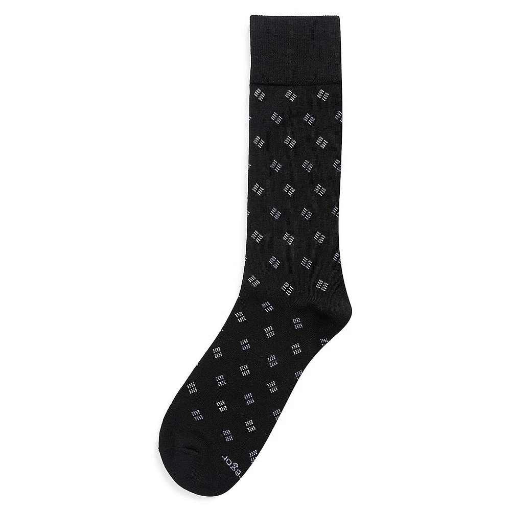 Men's Neat Geo-Print Crew Dress Socks