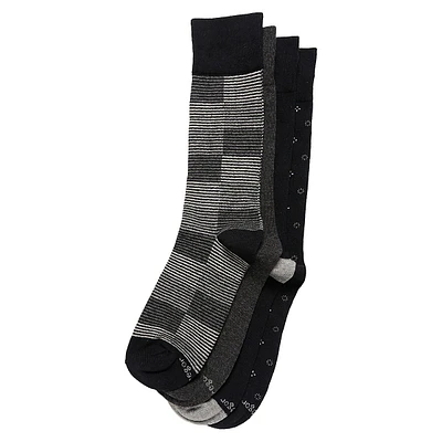 Men's 4-Pair Dress Crew Socks Pack