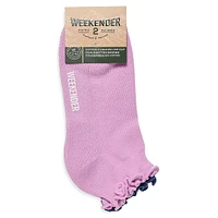 Women's 2-Pair Weekender Ruffled Cushion Low-Cut Socks