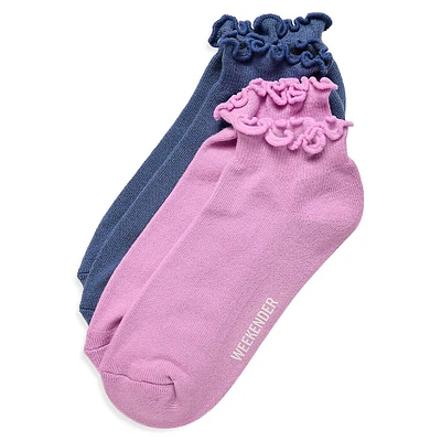Women's Weekender 2-Pair Ruffled Cushion Low-Cut Socks Pack