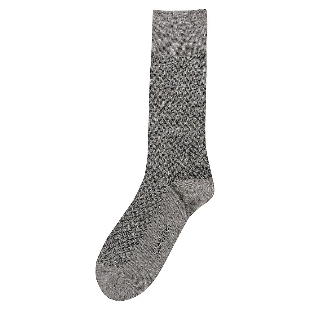 Men's Flat-Knit Dress Crew Socks