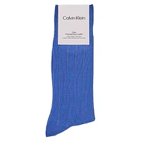 Men's Flat-Knit Dress Crew Socks