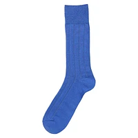 Men's Flat-Knit Dress Crew Socks