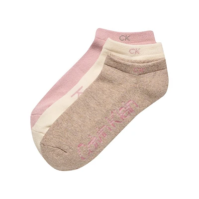 Women's 3-Pair Organic Cotton-Blend Cushion Supersoft No-Show Socks Pack