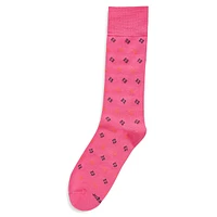 Men's Neat Geo-Print Dress Crew Socks