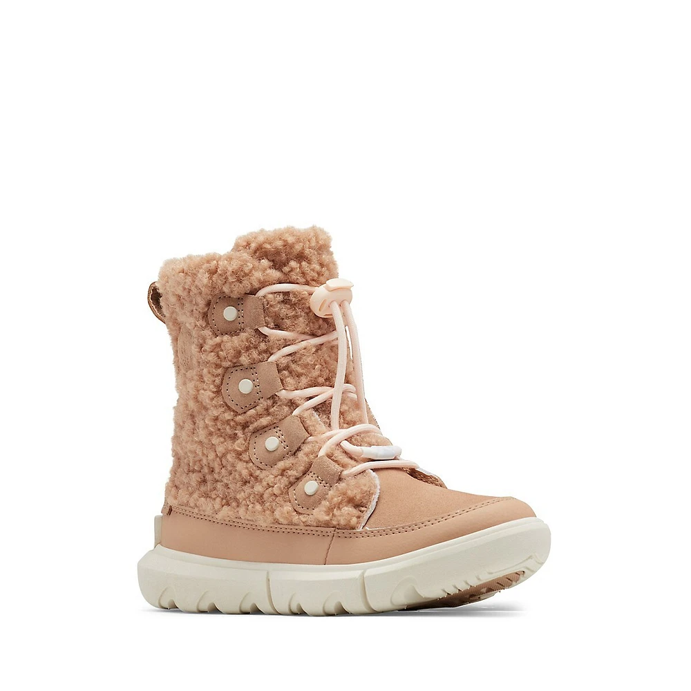 Kid's Explorer Cozy Faux Shearling Waterproof Boots