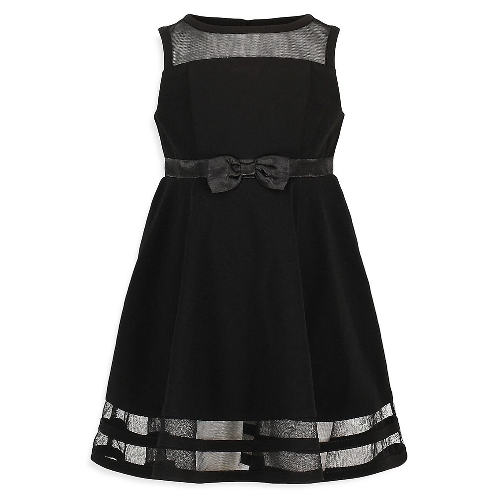 Little Girl's Sleeveless Illusion Mesh Dress