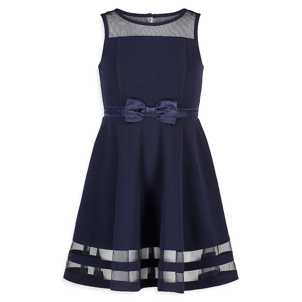 Little Girl's Sleeveless Illusion Mesh Dress