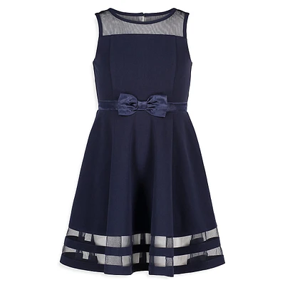 Little Girl's Sleeveless Illusion Mesh Dress