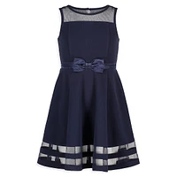 Little Girl's Sleeveless Illusion Mesh Dress