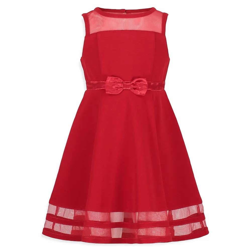 Little Girl's Sleeveless Illusion Mesh Dress