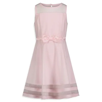Girl's Sleeveless Illusion Mesh Dress