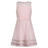Girl's Sleeveless Illusion Mesh Dress