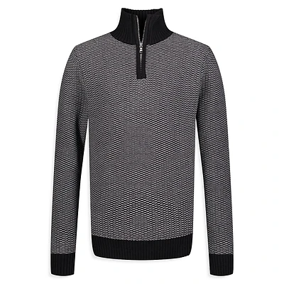 Boy's Bubble Thermal Quarter-Zip Sweater