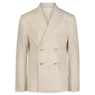 Boy's Antique Heather Double-Breasted Suit Jacket