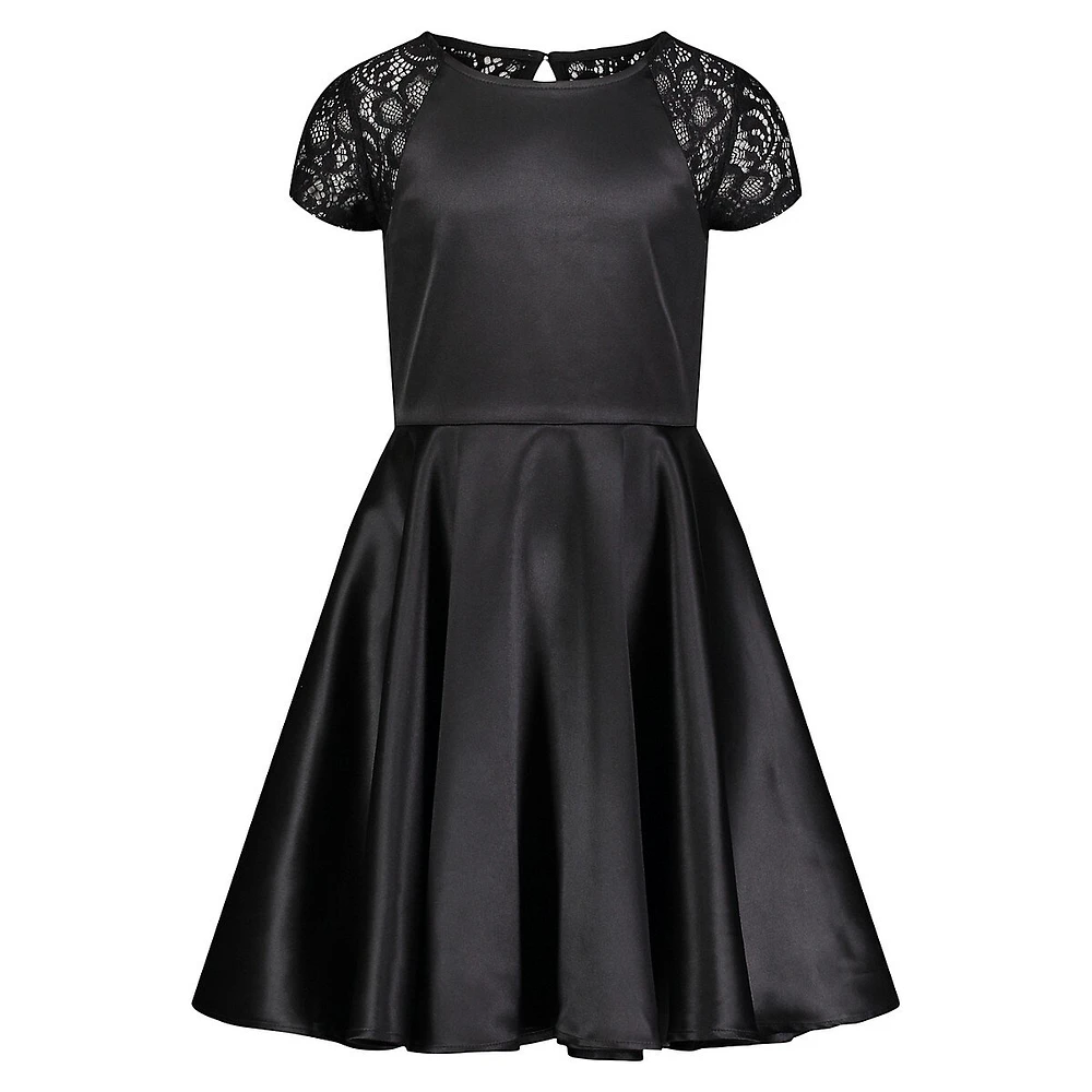 Little Girl's Lace & Satin Fit-&-Flare Party Dress